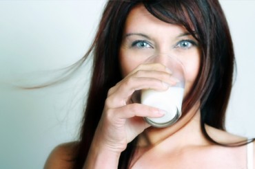 woman with milk glass
