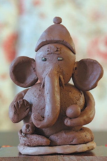 ganesha made with clay